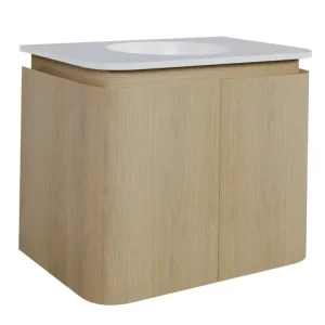 Seizoensaanbieding Sjithouse Epoch greeploze toiletmeubel 50cm met afgeronde zijdes eiken licht