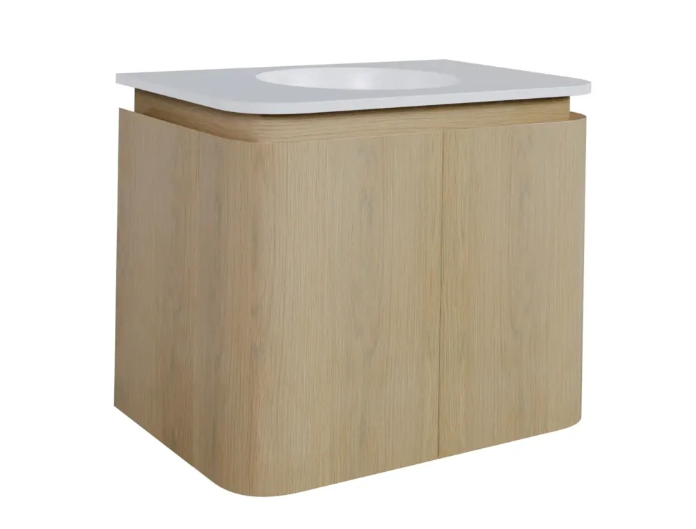Seizoensaanbieding Sjithouse Epoch greeploze toiletmeubel 50cm met afgeronde zijdes eiken licht