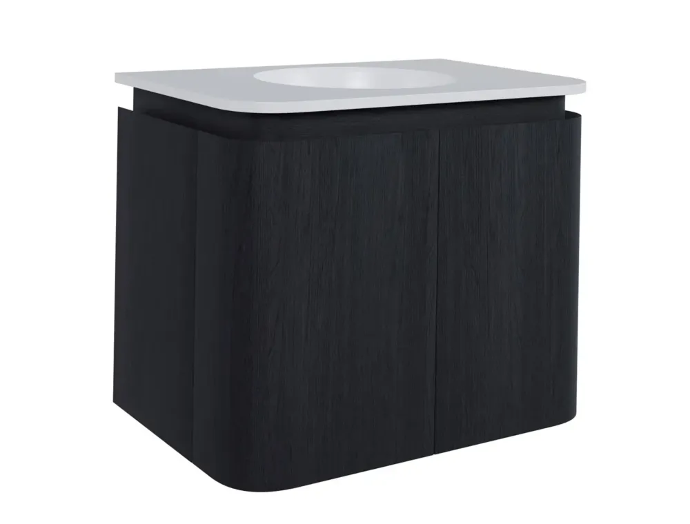 Koopje Sjithouse Epoch greeploze toiletmeubel 50cm met afgeronde zijdes eiken donker