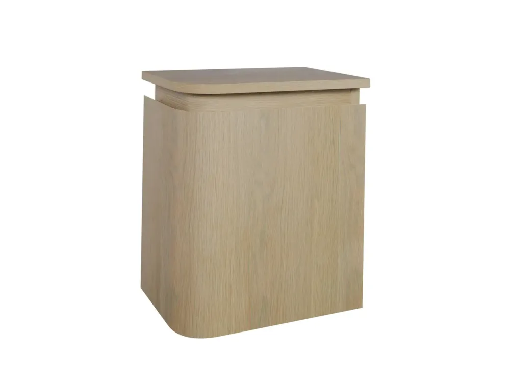 Sjithouse Epoch greeploze fontein onderkast 35cm met links afgeronde topblad eiken licht Favoriet