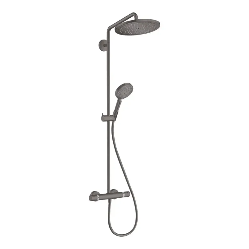 Speciale Aanbieding Hansgrohe Croma Select S opbouw regendouche met thermostaat waterbesparend zwart chroom geborsteld