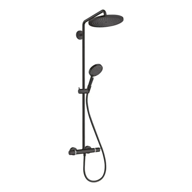 Uitverkoop Hansgrohe Croma Select S opbouw regendouche met thermostaat waterbesparend zwart mat