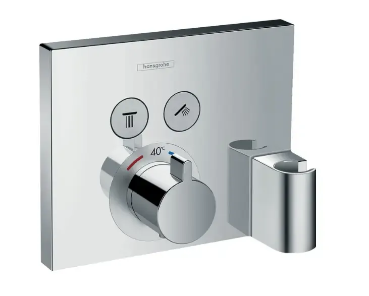 Hansgrohe ShowerSelect afbouwdeel thermostaat voor 2 functies met wandhouder en slangaansluiting chroom Flitsaanbieding