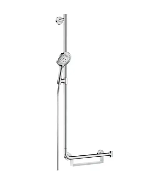 Hansgrohe Raindance Select S doucheset met glijstang 110cm en opbergmand links chroom Gereduceerde Prijs