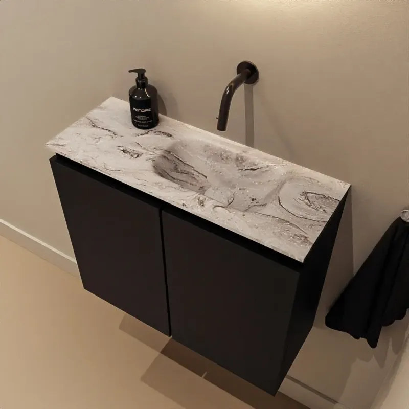 Mondiaz Ture DLux toiletmeubel 60cm urban met wastafel glace rechts zonder kraangat Hoge Kwaliteit