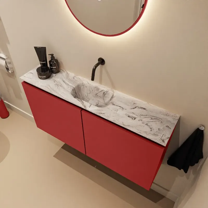 Veilige Betaling Mondiaz Ture DLux toiletmeubel 100cm fire met wastafel glace midden zonder kraangat