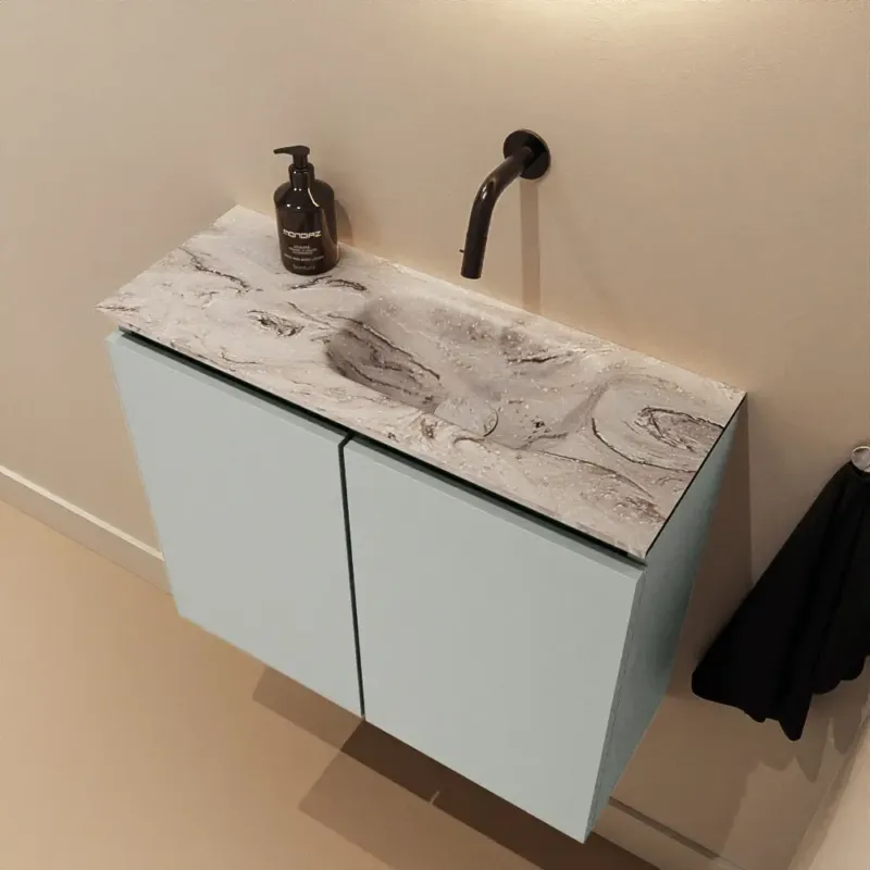 Veilige Betaling Mondiaz Ture DLux toiletmeubel 60cm greey met wastafel glace rechts zonder kraangat