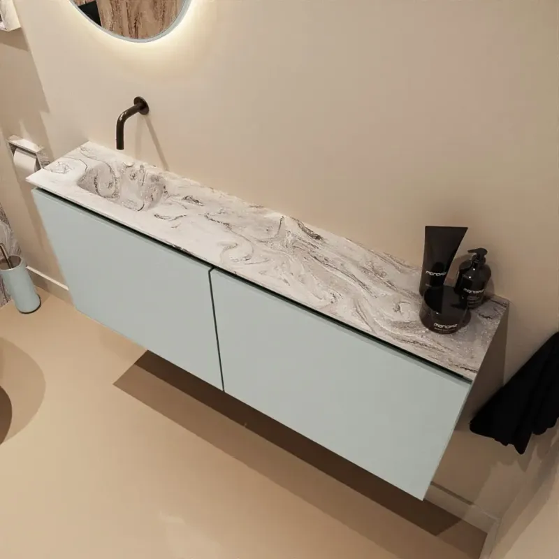 Weekendaanbieding Mondiaz Ture DLux toiletmeubel 120cm greey met wastafel glace links zonder kraangat