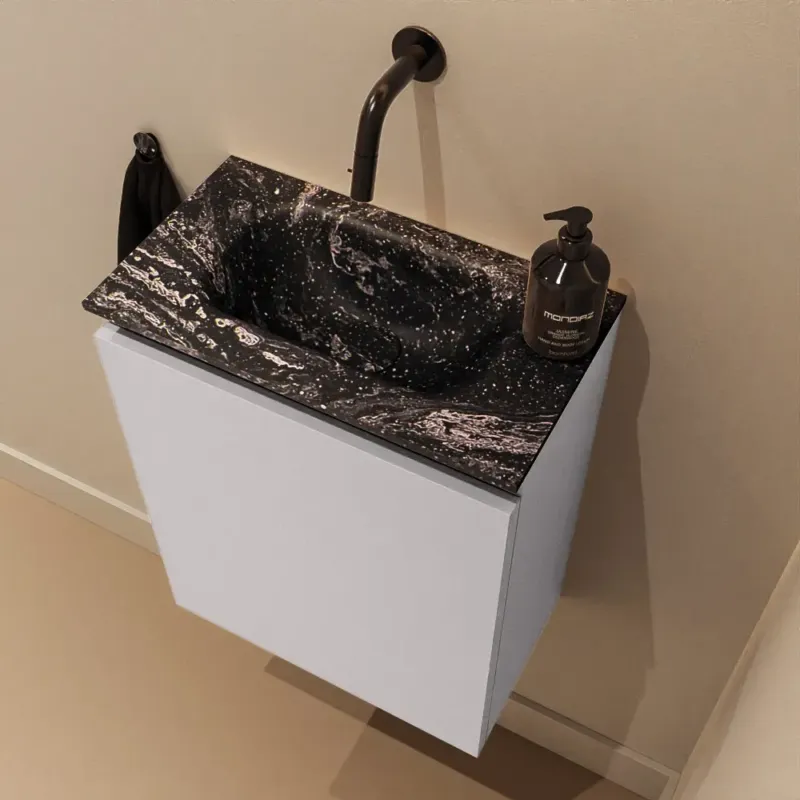 Uitverkoop Mondiaz Ture DLux toiletmeubel 40cm cale met wastafel lava midden zonder kraangat