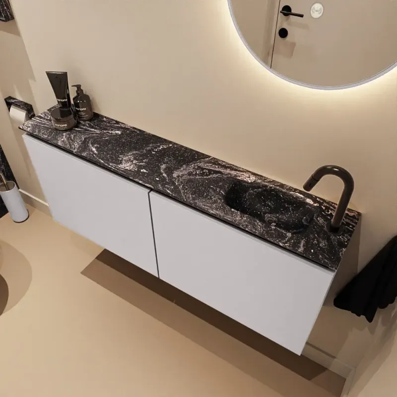 Mondiaz Ture DLux toiletmeubel 120cm cale met wastafel lava rechts met kraangat Superprijs