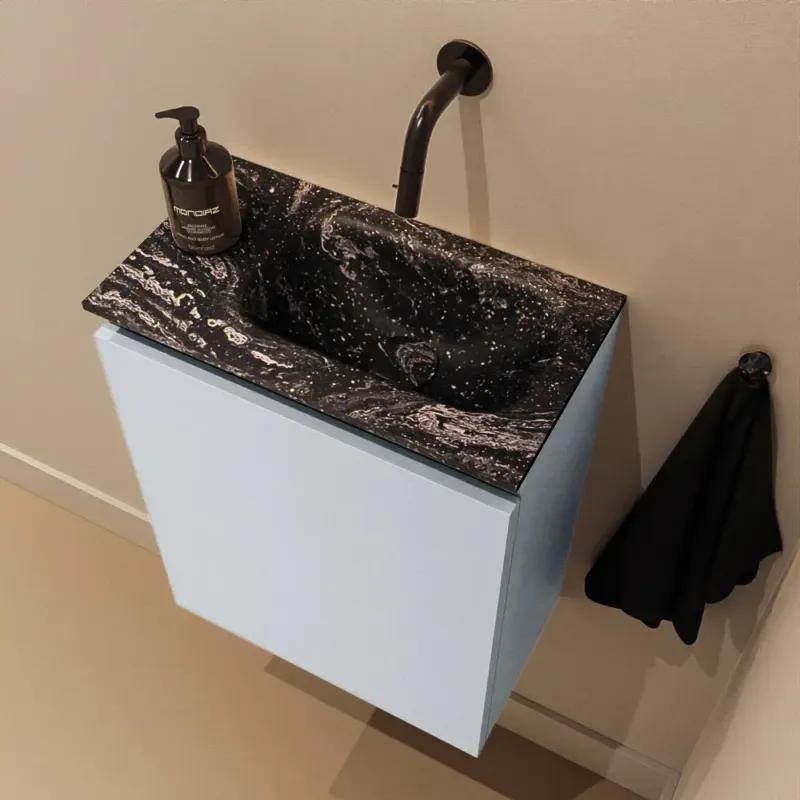 Koop Online Mondiaz Ture DLux toiletmeubel 40cm clay met wastafel lava rechts zonder kraangat