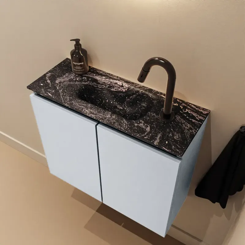 Mondiaz Ture DLux toiletmeubel 60cm clay met wastafel lava midden met kraangat Nu Kopen