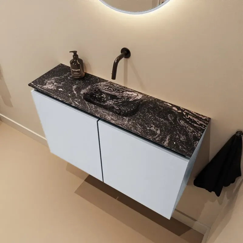 Hoge Kwaliteit Mondiaz Ture DLux toiletmeubel 80cm clay met wastafel lava midden zonder kraangat
