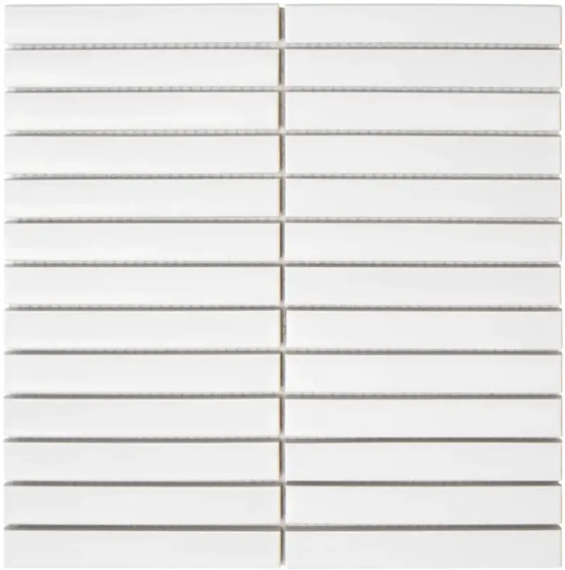 The Mosaic Factory Sevilla smalle vinger 2cm mozaïek tegels 30x30 mat wit Veilige Betaling