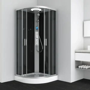 Badstuber Austin complete douchecabine kwartrond 90x90x215cm kitvrij chroom Goedkoop