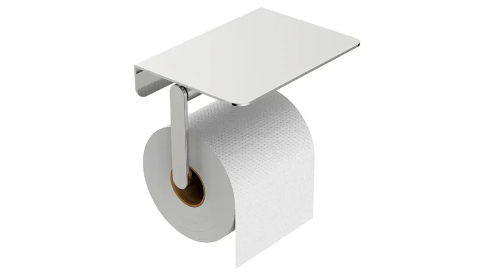 Laatste Versie Mueller Hilton toiletrolhouder met planchet chroom