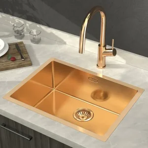 Beste Prijs Sapho Zenith spoelbak roestvrij staal 60x45cm koper mat