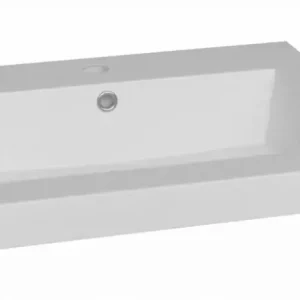 Lambini Designs Como wastafel mineraalmarmer 60cm met kraangat wit glans Veilige Betaling