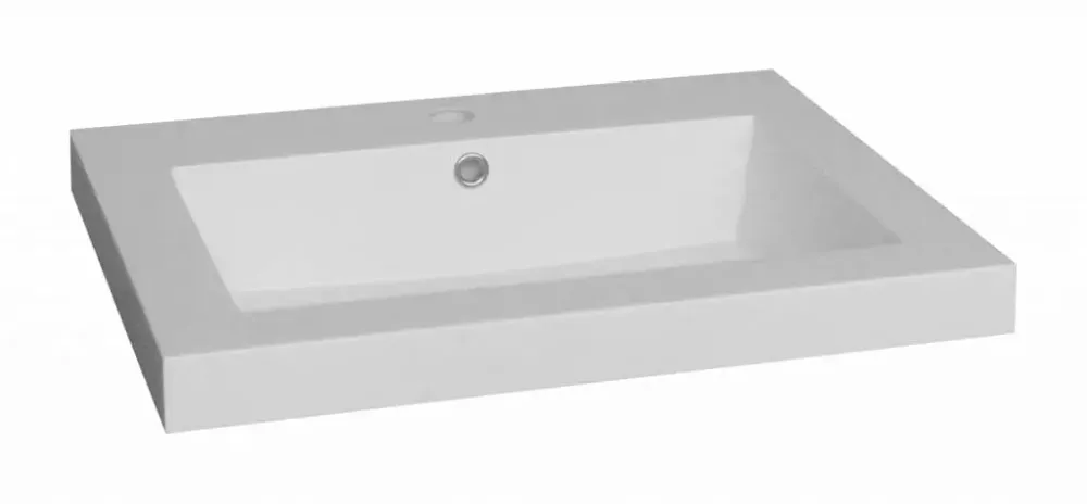Lambini Designs Como wastafel mineraalmarmer 60cm met kraangat wit glans Veilige Betaling