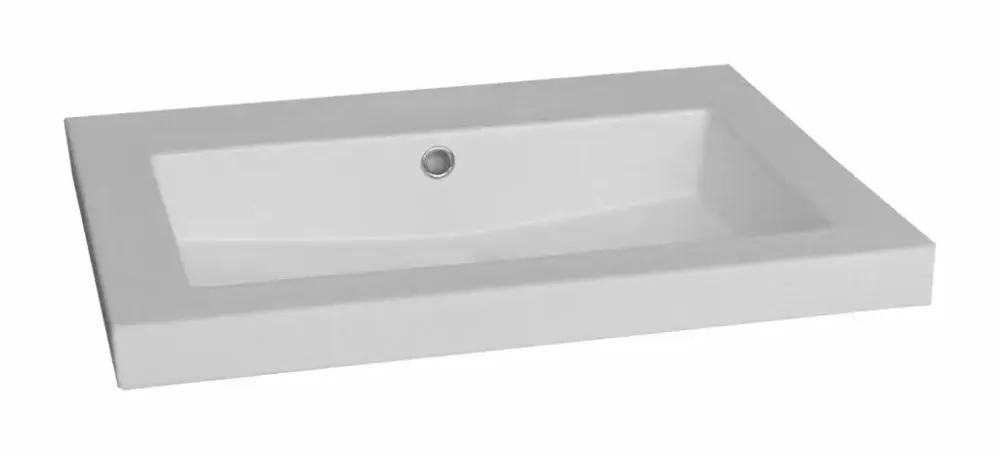 Lambini Designs Varese wastafel keramiek 60cm zonder kraangat wit glans Direct Beschikbaar