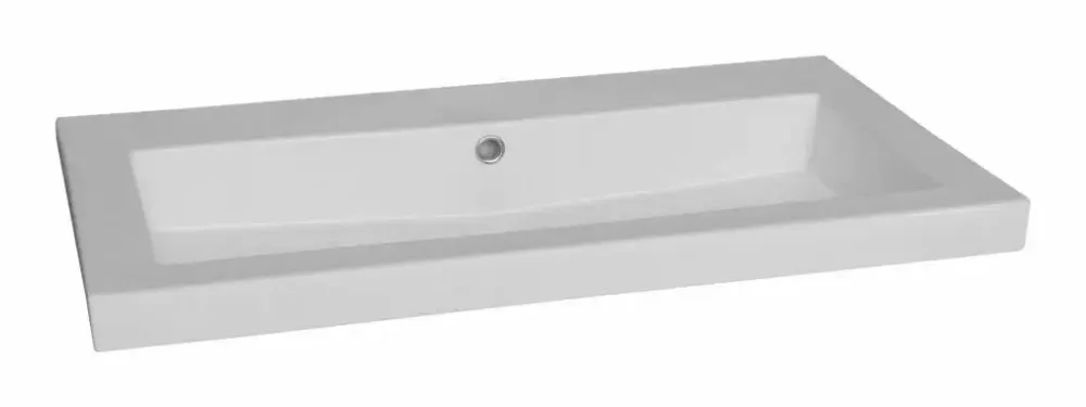 Lambini Designs Varese wastafel keramiek 80cm zonder kraangat wit glans Merkproduct