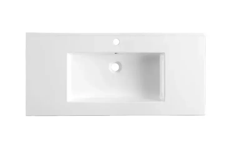 Lambini Designs Pavia wastafel keramiek 100cm met kraangat wit glans Superprijs