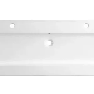 Betaalbaar Lambini Designs Pavia wastafel keramiek 120cm enkel met 2 kraangaten wit glans