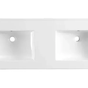 Favoriet Lambini Designs Pavia wastafel keramiek 120cm dubbel zonder kraangaten wit glans