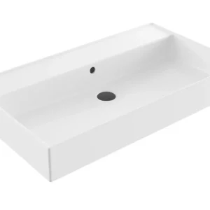 Lambini Designs Valenza wastafel keramiek 80cm zonder kraangat wit glans Beperkt Aanbod