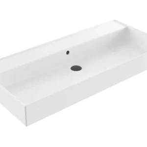 Direct Verzonden Lambini Designs Valenza wastafel keramiek 100cm zonder kraangat wit glans