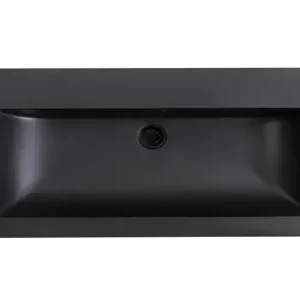 Betaalbaar Lambini Designs Lugano wastafel quartz 120cm enkel zonder kraangat zwart mat