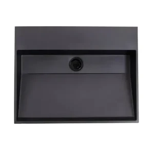 Lambini Designs Arona wastafel quartz 60cm zonder kraangat zwart mat Gereduceerde Prijs