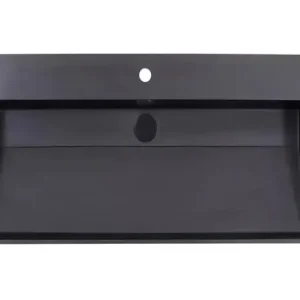 Meest Verkocht Lambini Designs Arona wastafel quartz 80cm met kraangat zwart mat