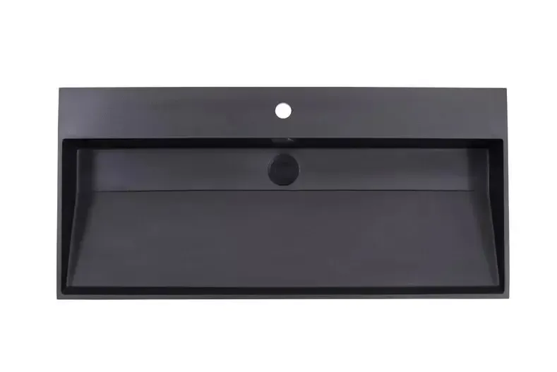 Lambini Designs Arona wastafel quartz 100cm met kraangat zwart mat Meest Verkocht