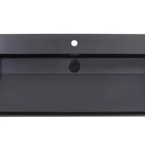 Exclusieve Aanbieding Lambini Designs Arona wastafel quartz 100cm met 2 kraangaten zwart mat