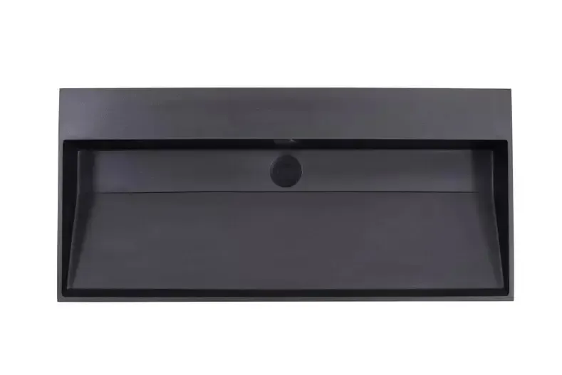 Lambini Designs Arona wastafel quartz 100cm zonder kraangat zwart mat Flitsaanbieding