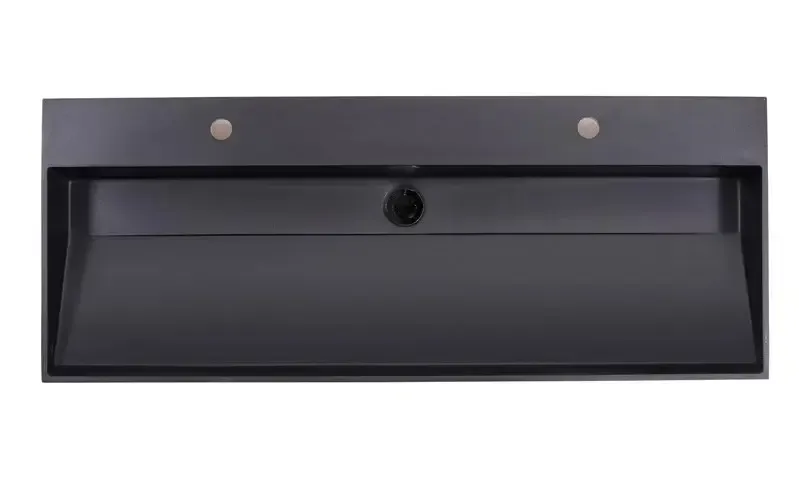 Nieuw Lambini Designs Arona wastafel quartz 120cm enkel met 2 kraangaten zwart mat