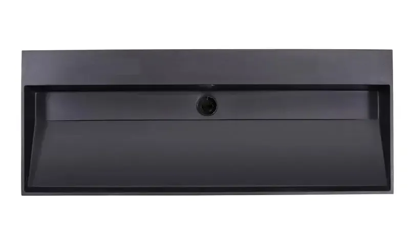 Finale Uitverkoop Lambini Designs Arona wastafel quartz 120cm enkel zonder kraangat zwart mat