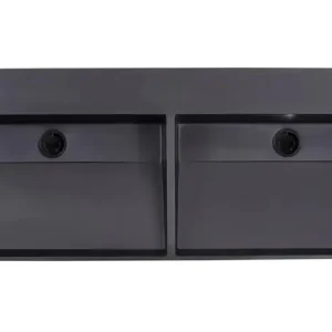 Lambini Designs Arona wastafel quartz 120cm dubbel zonder kraangat zwart mat Aanbieding