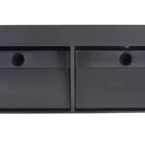 Op = Op Lambini Designs Arona wastafel quartz 140cm dubbel zonder kraangat zwart mat