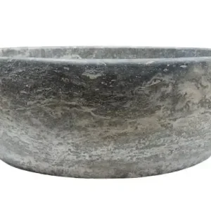 Flitsaanbieding Lambini Designs Colorno waskom marmer 41cm silver travertin