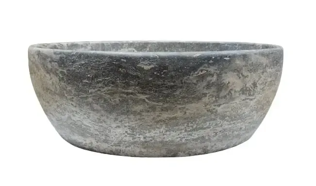 Flitsaanbieding Lambini Designs Colorno waskom marmer 41cm silver travertin