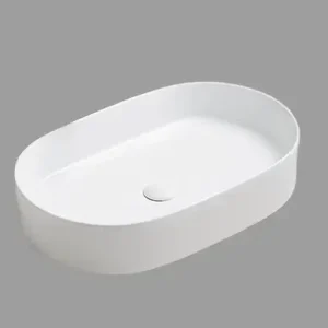 Tijdelijk Beschikbaar Lambini Designs Mira waskom keramiek 60x38cm wit glans
