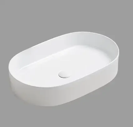 Tijdelijk Beschikbaar Lambini Designs Mira waskom keramiek 60x38cm wit glans