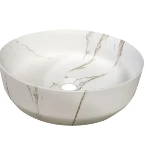 Betrouwbaar Lambini Designs Color Line ronde waskom 39x12cm witte marmerlook
