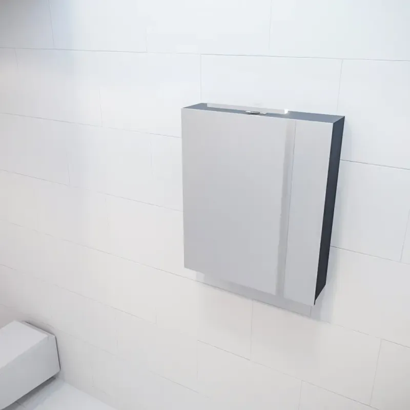 Alleen Vandaag Mondiaz Cubb spiegelkast 50x70x16cm kleur dark grey met 1 deur