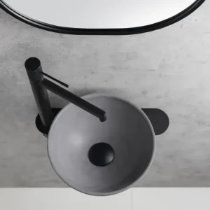 Sapho Minor toilet waskom beton 26cm grijs met houder links Populair