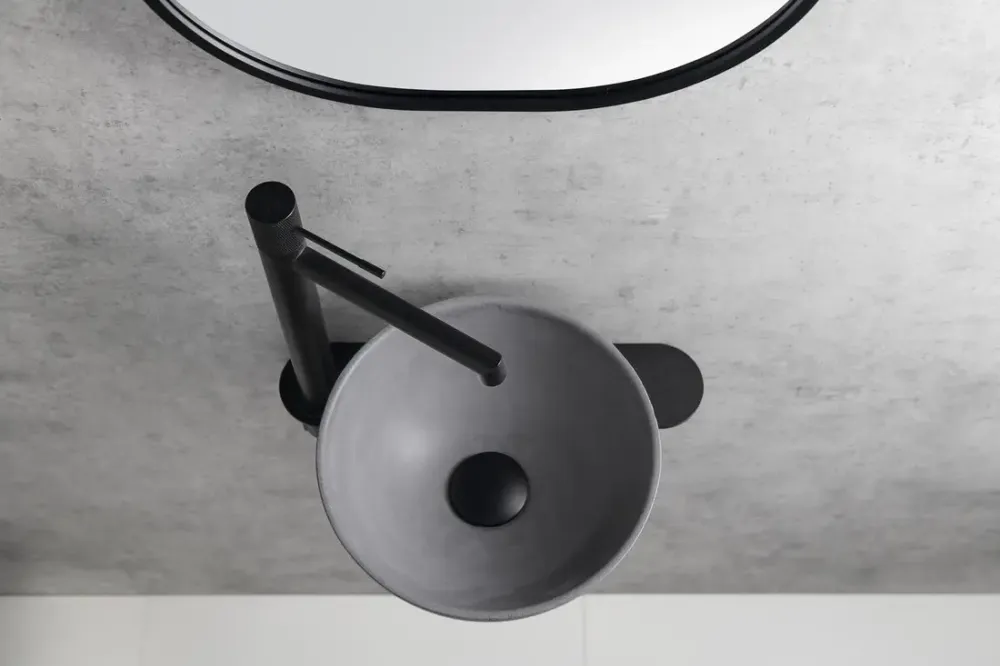 Sapho Minor toilet waskom beton 26cm grijs met houder links Populair