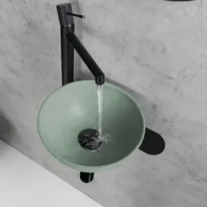 Beperkte Voorraad Sapho Minor toilet waskom beton 26cm groen met houder links