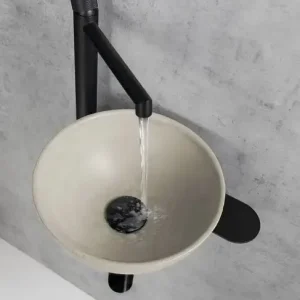 Laatste Versie Sapho Minor toilet waskom beton 26cm zand met houder links